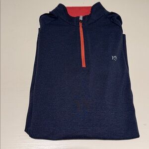 Southern Tide Boys XL Navy Blue Quarter-Zip Pullover with Red Accents
